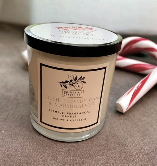 Crushed Candy Cane & Marshmallow 9 oz Candle